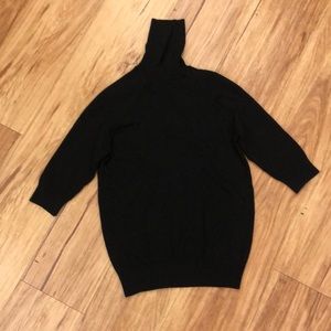 Zara med black shirt sleeve fitted turtleneck top knit